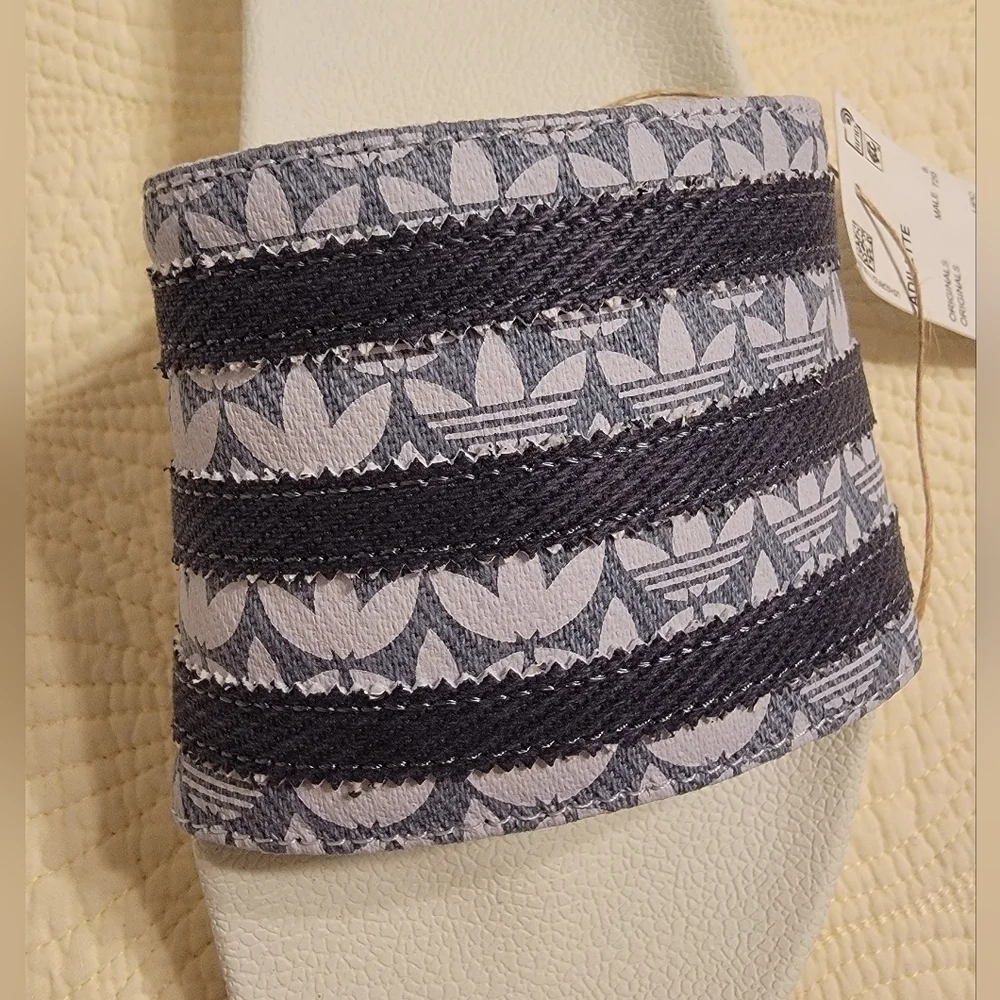 NWT Adidas Men's Slip On Adilette Slides with Denim Blue Colorway